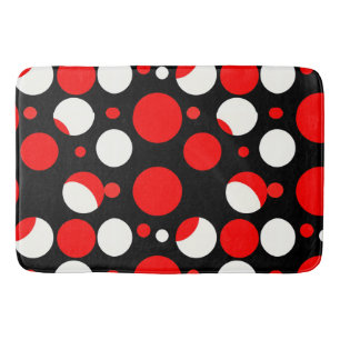 Rood Zwart en Wit Cirkelpatroon Badmat