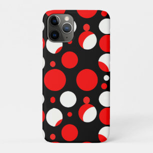 Rood Zwart en Wit Cirkels Patroon iPhone 11 Pro Hoesje