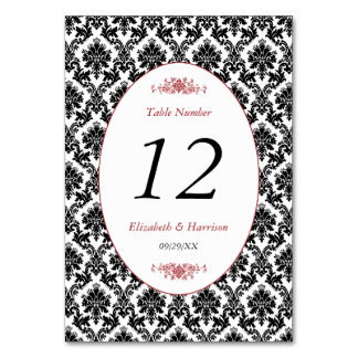  Rood, Zwart en Wit Damasgordijn Kaart