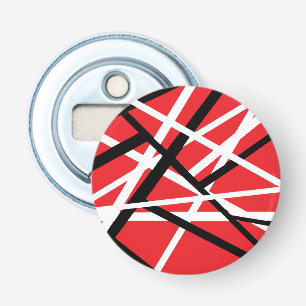 rood, zwart en wit grafisch ontwerp button flesopener