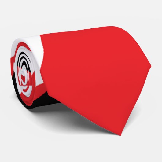 Rood, Zwart en Wit Grafisch Stropdas (Opgerold)