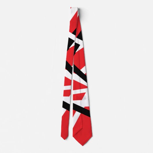 Rood, Zwart en Wit Grafisch Stropdas (Achterkant)