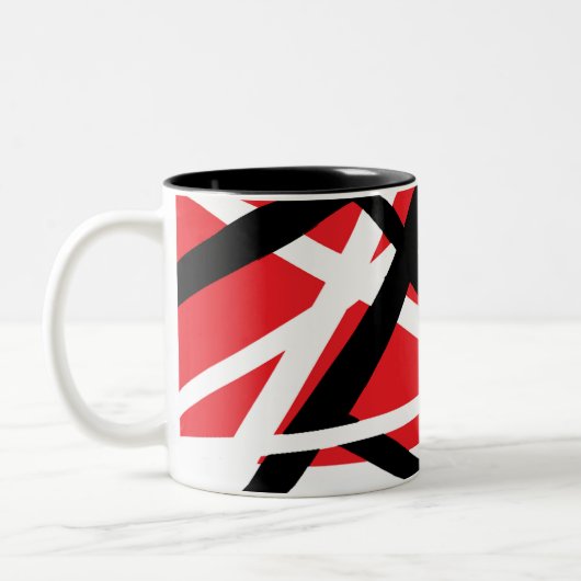 Rood, Zwart en Wit Grafisch Tweekleurige Koffiemok (Links)