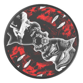 Rood Zwart en Wit Hockey Puck