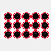 Rood, Zwart en Wit Inblikken Label Stickers (Vel)