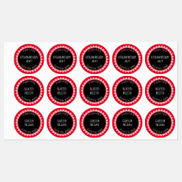 Rood, Zwart en Wit Inblikken Label Stickers
