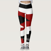 Rood zwart en wit leggings (Voorkant)