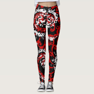 Rood, zwart en wit leggings