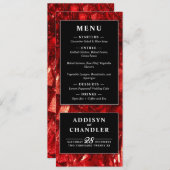 Rood Zwart en Wit Modern Kerstmis Bruiloft Programma (Voorkant / Achterkant)