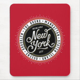 Rood, zwart en wit New York City Logo Muismat