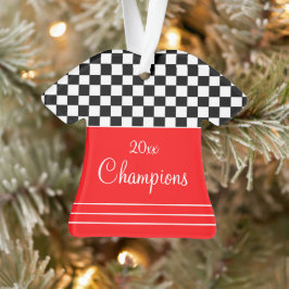 Rood zwart en wit ornament