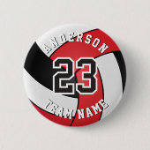 Rood, zwart en wit 🏐 ronde button 5,7 cm (Voorkant)