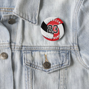 Rood, zwart en wit 🏐 ronde button 5,7 cm