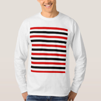 Rood zwart en wit strepen ontwerp t-shirt