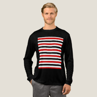 Rood zwart en wit strepen ontwerp Tri-Blend shirt