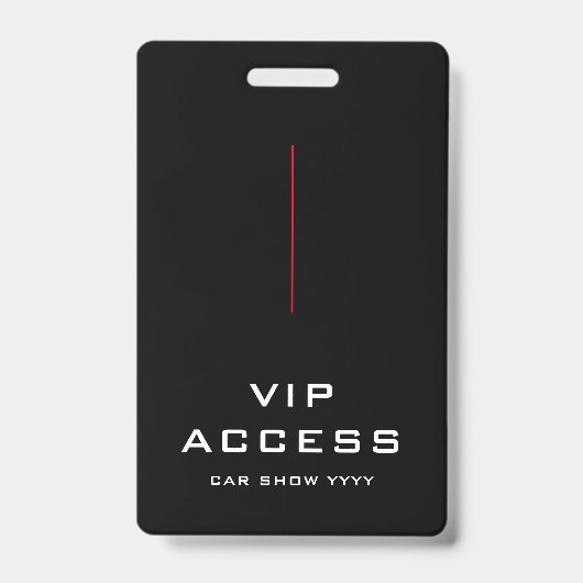 Rood Zwart en Wit VIP Access ID Badge (Voorkant)