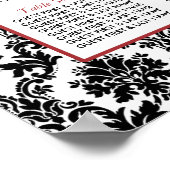 Rood-, zwart- en witbordbruiloft Poster (Hoek)