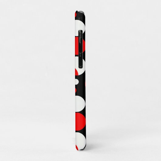 Rood zwart en witte cirkels patroon Case-Mate iPhone case (Achterkant/links)