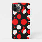 Rood zwart en witte cirkels patroon Case-Mate iPhone case (Achterkant)
