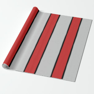 Rood Zwart en Witte Strepen Cadeaupapier