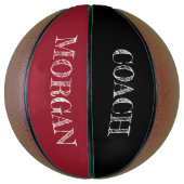 ROOD Zwart etsen Custom COACH NAAM Basketbal (Verticaal)