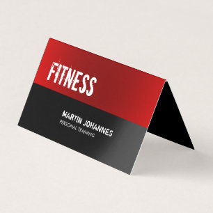 Rood Zwart Fitness Personal Trainer Bodybuilding Visitekaartjes