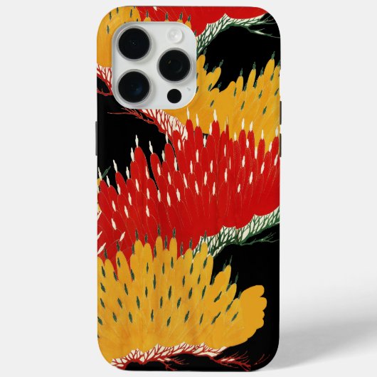ROOD ZWART GEEL ABSTRACTE JAPANSE BLOEM Case-Mate iPhone CASE (Achterkant)