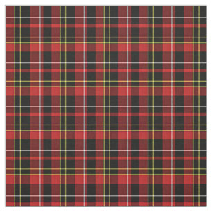 Rood Zwart Geel Wit Tartan Vierkantjes Patroon Stof