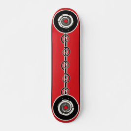 Rood Zwart Geometrische Spiraal Skateboard