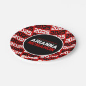 Rood & Zwart Gepersonaliseerd Afstuderen Papieren Bordje (Gekanteld)