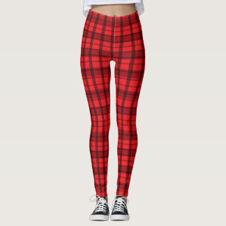 Rood & zwart geplakt gepersonaliseerde Leggings