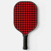 Rood-Zwart geruit Modern en Oogverblindend Pickleball Paddle (Achterkant)