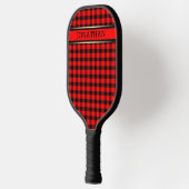 Rood-Zwart geruit Modern en Oogverblindend Pickleball Paddle (Links)