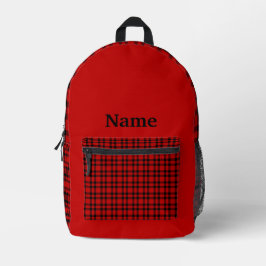 Rood Zwart Geruit Personaliseer Patroon Bedrukte Rugzak