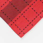 Rood zwart geruite minimalistische kerst fleece deken (Hoek)