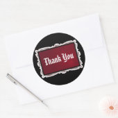Rood & Zwart Gothic Bruiloft Dank u Stickers (Envelop)