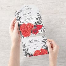 Rood & Zwart Gotische Bloemen Handvasten