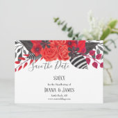 Rood & Zwart | Gotische Glam Save the Date (Staand voorkant)