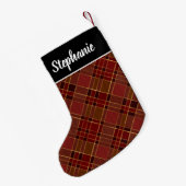 Rood Zwart Goud Buffel Plaid Gepersonaliseerde Naa Kleine Kerstsok (Achterkant (Hangend))