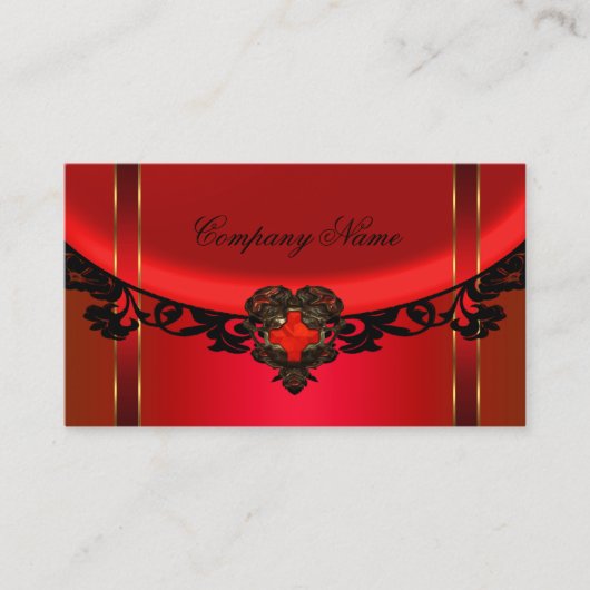 Rood Zwart Goud Elegant Boutique Rood Profiel Visitekaartje (Voorkant)