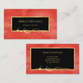 Rood Zwart Goud Make-up Artiest Visitekaartje (Voorkant / Achterkant)