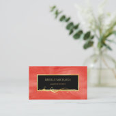 Rood Zwart Goud Make-up Artiest Visitekaartje (Staand voorkant)