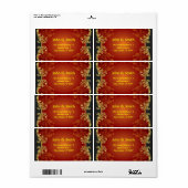 Rood Zwart & Goud Tonen wervelingen - Sjabloon Etiket (Full Sheet)