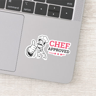 Rood Zwart Grappige Chef Goedgekeurd Sticker