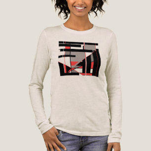 Rood Zwart Grijs Geometrisch MCM-achtig Art Design Tri-Blend Shirt