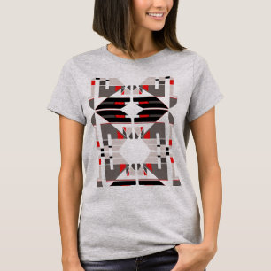 Rood Zwart Grijs Symmetrisch Zuidwesten Art-geïnsp T-shirt