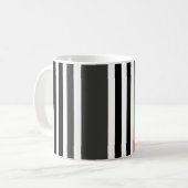 Rood Zwart Grijs Verticale Strepen Patroon Koffiemok (Voorkant links)
