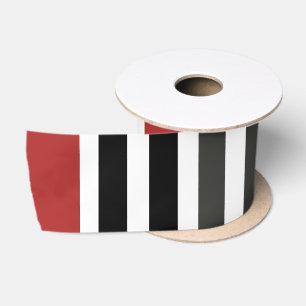 Rood Zwart Grijs Verticale Strepen Patroon Lint