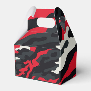 Rood Zwart Grijs Wit Camouflage Camo Patroon Bedankdoosjes