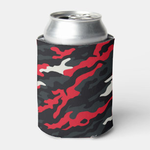 Rood Zwart Grijs Wit Camouflage Camo Patroon Blikjeskoeler